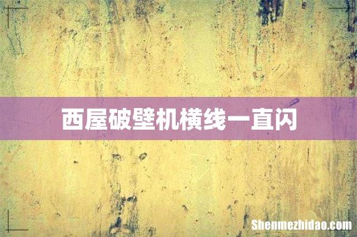 西屋破壁机横线一直闪