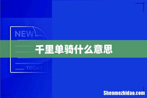 千里单骑什么意思