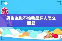 男生说你不怕我是坏人怎么回复