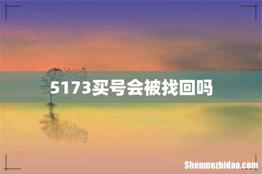 5173买号会被找回吗