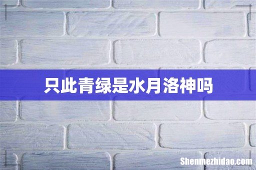 只此青绿是水月洛神吗