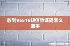 收到95516短信验证码怎么回事