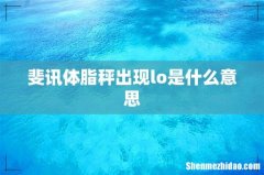 斐讯体脂秤出现lo是什么意思
