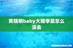 黄晓明baby大婚李晨怎么没去