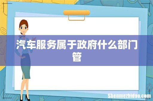 汽车服务属于政府什么部门管