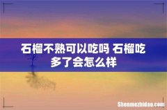 石榴不熟可以吃吗 石榴吃多了会怎么样