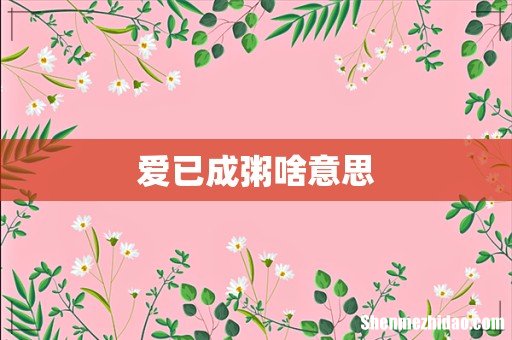 爱已成粥啥意思
