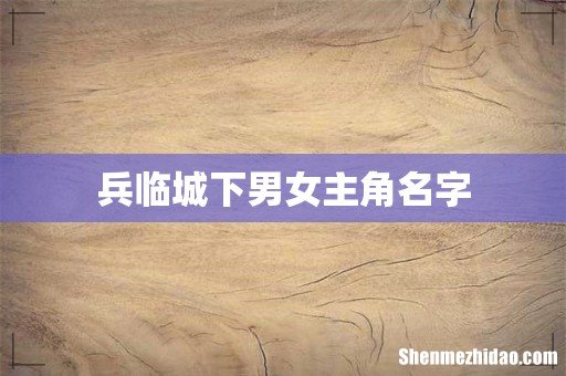兵临城下男女主角名字