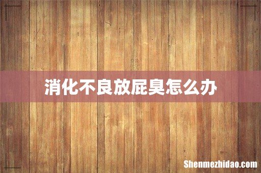 消化不良放屁臭怎么办