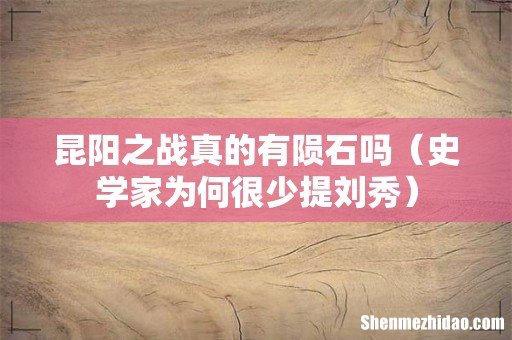史学家为何很少提刘秀 昆阳之战真的有陨石吗