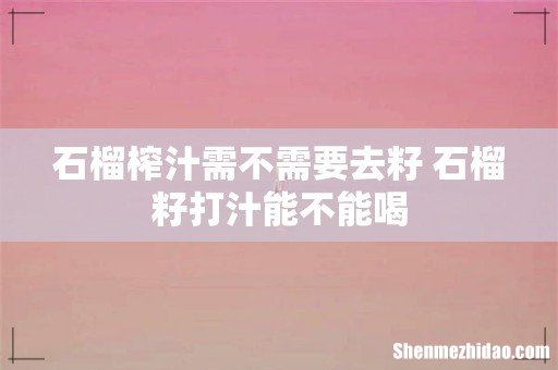 石榴榨汁需不需要去籽 石榴籽打汁能不能喝