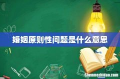婚姻原则性问题是什么意思
