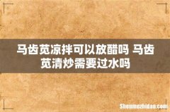 马齿苋凉拌可以放醋吗 马齿苋清炒需要过水吗