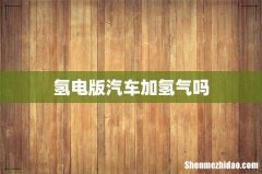 氢电版汽车加氢气吗