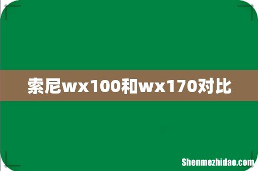 索尼wx100和wx170对比