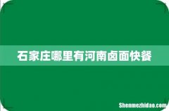 石家庄哪里有河南卤面快餐