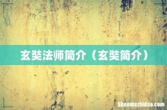 玄奘简介 玄奘法师简介