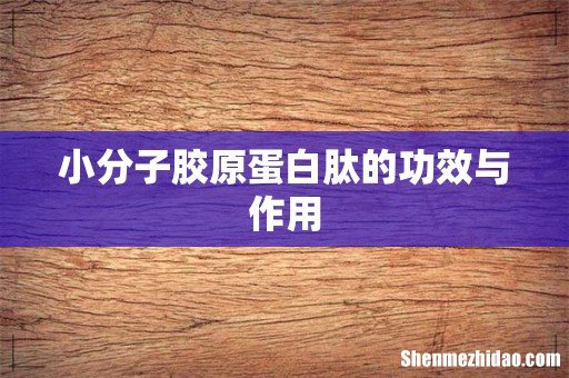 小分子胶原蛋白肽的功效与作用