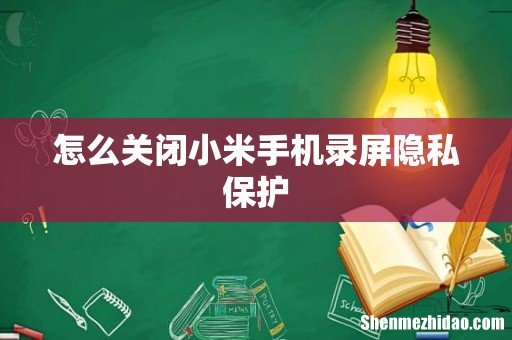 怎么关闭小米手机录屏隐私保护