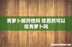 青萝卜解药性吗 吃西药可以吃青萝卜吗