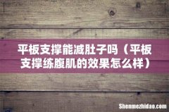 平板支撑练腹肌的效果怎么样 平板支撑能减肚子吗