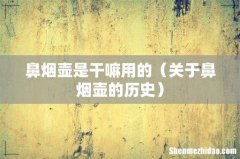 关于鼻烟壶的历史 鼻烟壶是干嘛用的
