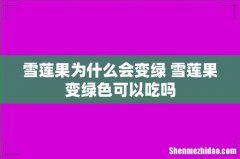 雪莲果为什么会变绿 雪莲果变绿色可以吃吗