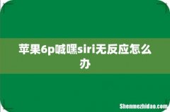 苹果6p喊嘿siri无反应怎么办