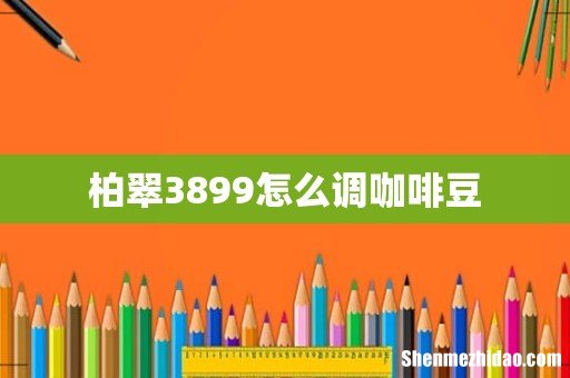柏翠3899怎么调咖啡豆