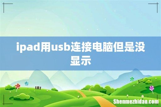 ipad用usb连接电脑但是没显示