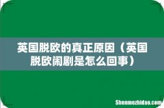 英国脱欧闹剧是怎么回事 英国脱欧的真正原因
