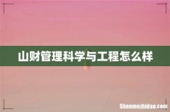 山财管理科学与工程怎么样
