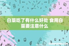 白菜吃了有什么好处 食用白菜要注意什么