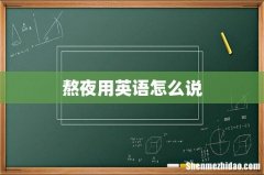 熬夜用英语怎么说