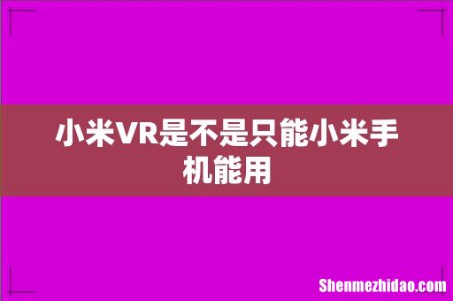 小米VR是不是只能小米手机能用
