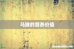 马蹄的营养价值