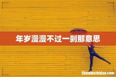 年岁漫漫不过一刹那意思