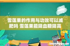 雪莲果的作用与功效可以减肥吗 雪莲果能降血糖降高血压吗