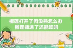 榴莲打开了肉没熟怎么办 榴莲熟透了还能吃吗