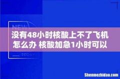 没有48小时核酸上不了飞机怎么办 核酸加急1小时可以出结果吗