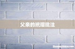 父亲的玳瑁批注