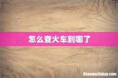 怎么查火车到哪了