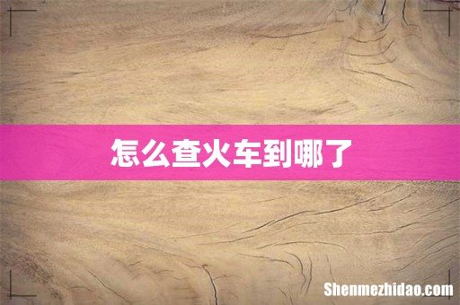 怎么查火车到哪了