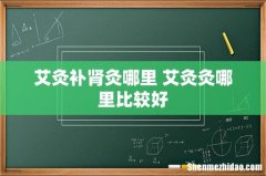 艾灸补肾灸哪里 艾灸灸哪里比较好