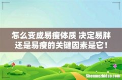 怎么变成易瘦体质 决定易胖还是易瘦的关键因素是它！