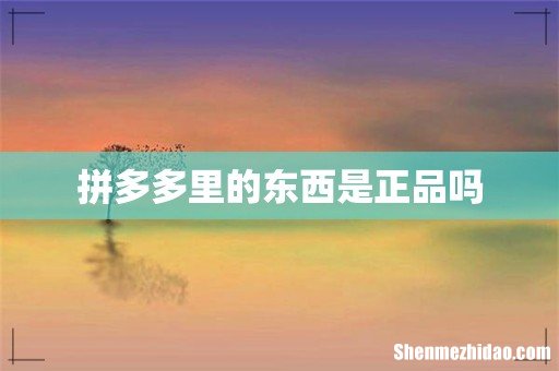 拼多多里的东西是正品吗