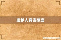 追梦人真实感言