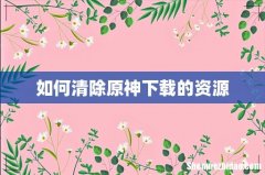 如何清除原神下载的资源