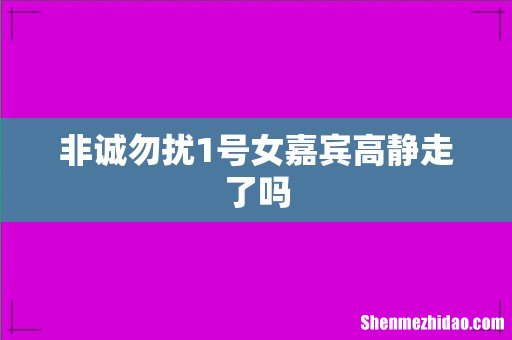 非诚勿扰1号女嘉宾高静走了吗