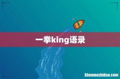 一拳king语录